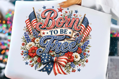 Floral PNG, July 4th Png, Patriotic Born Product Image 6
