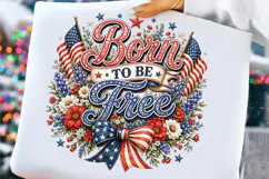 Floral PNG, July 4th Png, Patriotic Born Product Image 6