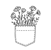 Floral Pocket, Pocket Svg, Wildflowers Svg, Flower SVG. Product Image 2
