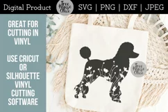 Floral poodle shown on a canvas bag as a finished project idea.  Great for cutting in vinyl using cricut or silhouette software