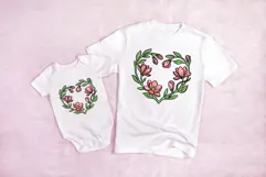 Floral Poppy Style Flower Graphic Outline Floral Wreath PNG Product Image 3