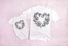 Floral Poppy Style Flower Graphic Outline Floral Wreath PNG Product Image 3