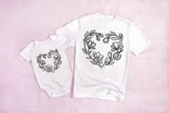 Floral Poppy Style Flower Graphic Outline Floral Wreath PNG Product Image 3