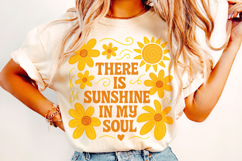 There is Sunshine in My Soul PNG, Summer Vibes PNG, Floral Product Image 1