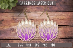 Floral Protea Earrings SVG Laser Cut design