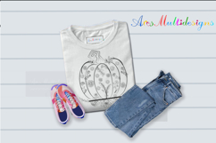 Floral outline pumpkin svg Product Image 2