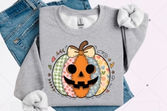 Floral Pumpkin png, Floral Patchwork png, Fall Pumpkin png Product Image 3