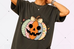 Floral Pumpkin png, Floral Patchwork png, Fall Pumpkin png Product Image 5