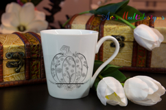 Floral outline pumpkin svg Product Image 3