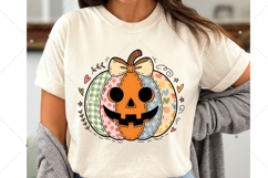Floral Pumpkin png, Floral Patchwork png, Fall Pumpkin png Product Image 6