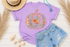 Floral Pumpkin PNG, Boho Fall Design, Thanksgiving PNG Product Image 4