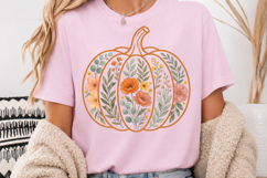Floral Pumpkin PNG, Boho Fall Design, Thanksgiving PNG Product Image 5