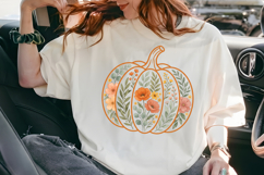 Floral Pumpkin PNG, Boho Fall Design, Thanksgiving PNG Product Image 7