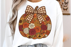 Floral Pumpkin PNG, Fall Sublimation Png Product Image 2