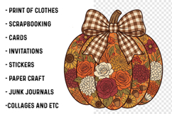 Floral Pumpkin PNG, Fall Sublimation Png Product Image 3