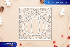 Floral Pumpkin Shape Frame Papercut Product Image 1