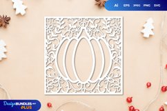Floral Pumpkin Shape Frame Papercut Product Image 1