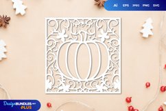 Floral Pumpkin Shape Frame Papercut Product Image 1