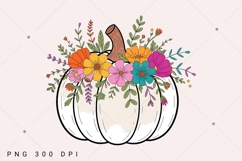 Floral Pumpkin Png, Boho Fall Pumpkin Shirt, Preppy Fall png Product Image 1