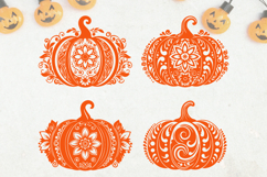 Halloween Pumpkins with Flowers SVG Product Image 2