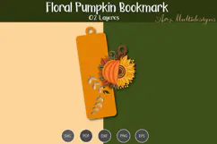 Floral pumpkin bookmark Product Image 3