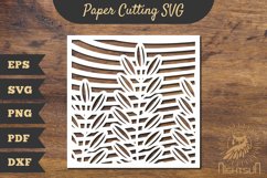Floral Rectangle Frame Papercut SVG Product Image 1