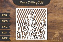 Floral Rectangle Frame Papercut SVG Product Image 1