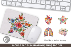 Floral Retro Medical Anatomy Mouse Pad Product Image 1