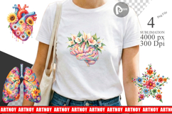Floral Retro Medical Anatomy Sublimation Product Image 1