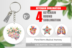 Floral Retro Medical Anatomy Keychain Product Image 1
