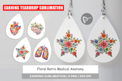Floral Retro Medical Anatomy Earring Product Image 1