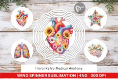 Floral Retro Medical Anatomy Wind Spinner Product Image 1