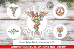 Floral Retro Medical Anatomy Wind Spinner Product Image 1