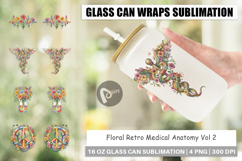 Floral Retro Medical Anatomy Glass Can Product Image 1