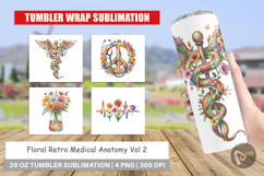 Floral Retro Medical Anatomy Tumbler Product Image 1