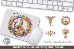 Floral Retro Medical Anatomy Mouse Pad Product Image 1