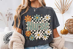 Retro Floral Nurse PNG Nurse Life PNG Nurse PNG Nursing PNG Product Image 3