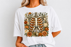 Floral Ribcage Pumpkins Png,Halloween Skeleton Png Product Image 3