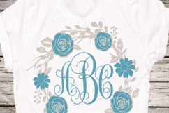 Floral Wreath Monogram SVG, Flower Frame Cut File for Cricut Product Image 2