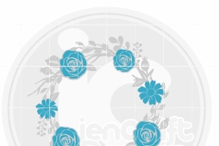 Floral Wreath Monogram SVG, Flower Frame Cut File for Cricut Product Image 4