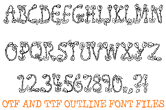 Floral Roses Font Spring Flower Doodle Lettering ABC OTF Product Image 2