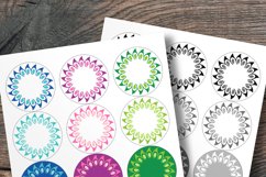 Floral Rosette Frame Round Labels 12 pcs per paper