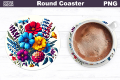 Wildflowers Round Coaster | Floral Coaster Product Image 1