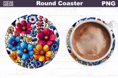 Wildflowers Round Coaster | Floral Coaster Product Image 1