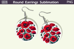 Wildflowers Round Earrings | Poppy Flowers Earrings Product Image 1