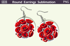 Wildflowers Round Earrings | Poppy Flowers Earrings Product Image 1