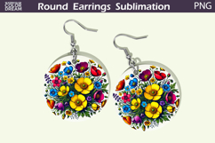 Wildflowers Round Earrings | Daisy Flowers Earrings Product Image 1