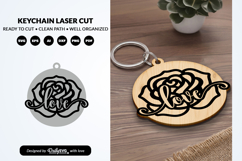 Floral Round Keychain Laser Cut Product Image 2