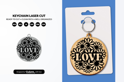 Floral Round Keychain Laser Cut Product Image 2
