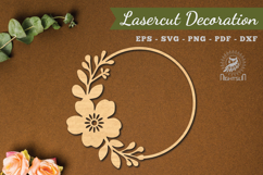 Floral Round Lasercut Decoration SVG Product Image 1